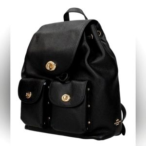 COACH Black Pebble Leather Backpack *Authentic* with Coach Storage Bag